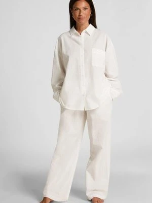 Hunkemöller Spodnie piżamowe bawełniane Seersucker Biały