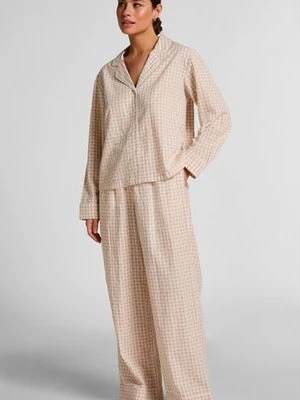 Hunkemöller Spodnie Piżamowe Dobby Tkana Bawełna Beżowy