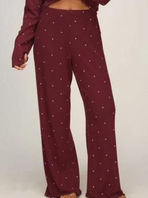 Hunkemöller Spodnie piżamowe Loose Pointelle Fioletowy