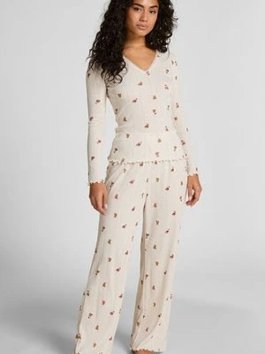 Hunkemöller Spodnie piżamowe Pointelle Biały