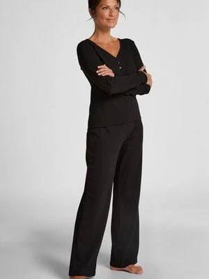 Hunkemöller Spodnie piżamowe Pointelle Czarny