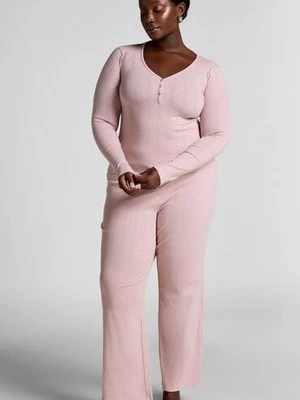Hunkemöller Spodnie piżamowe Pointelle Różowy