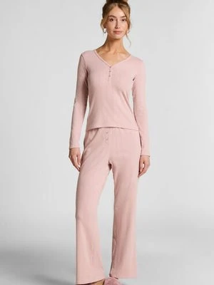 Hunkemöller Spodnie piżamowe Pointelle Różowy