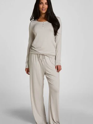 Hunkemöller Spodnie Piżamowe w Paski Jersey Szary