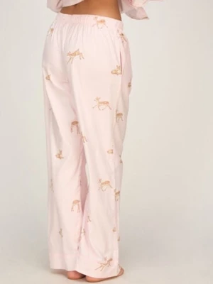 Hunkemöller Spodnie piżamowe Woven Deer Różowy