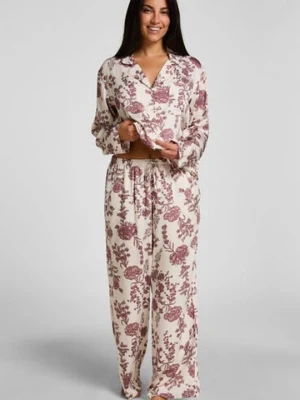 Hunkemöller Spodnie Piżamowe Woven Print Beżowy