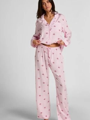 Hunkemöller Spodnie tkane wiśnie Różowy