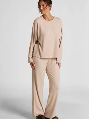 Zdjęcie produktu Hunkemöller Spodnie z dżerseju szmerglowanego Beżowy