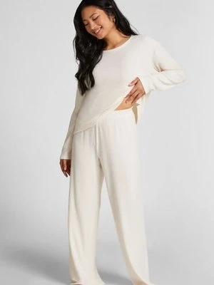 Hunkemöller Spodnie z dżerseju szmerglowanego Biały