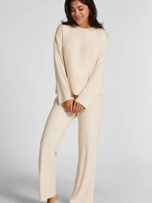 Hunkemöller Spodnie z dżerseju szmerglowanego Biały