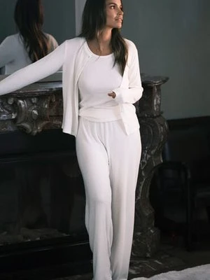 Hunkemöller Spodnie z dżerseju szmerglowanego Biały