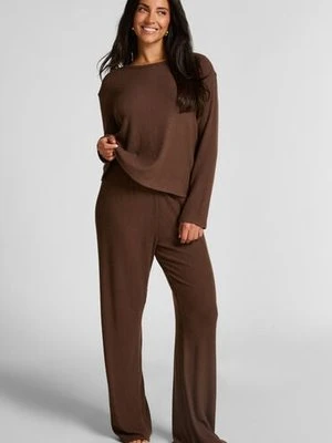 Hunkemöller Spodnie z dżerseju szmerglowanego Brązowy