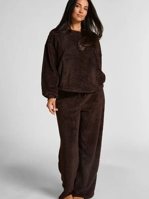 Hunkemöller Spodnie z miękkiego polaru Brązowy