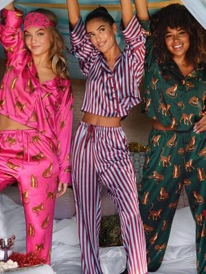 Hunkemöller Spodnie z satyny Fioletowy