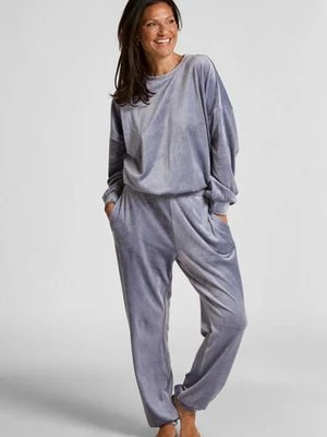 Hunkemöller Spodnie z welurowego dresu Niebieski