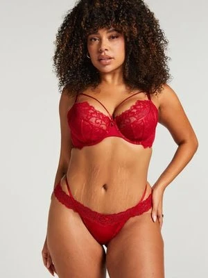 Hunkemöller String z niskim stanem Willow Czerwony