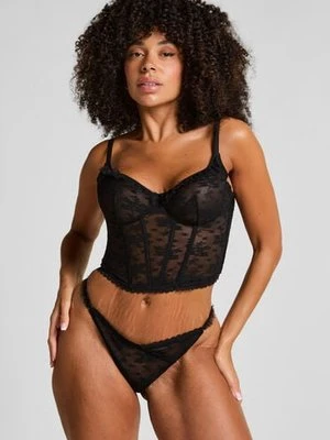 Hunkemöller Stringi Darcy z wysokim wycięciem Czarny