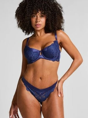 Hunkemöller Stringi Grace z wysokim wycięciem Niebieski