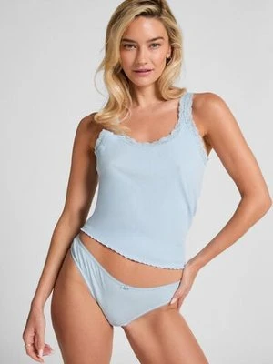 Hunkemöller Stringi Renee Rib Niebieski