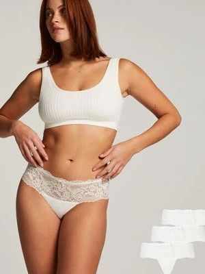 Hunkemöller Stringi typu bokserki Florence 3-pak Biały