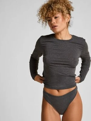 Hunkemöller Stringi z miękkiej bawełny Szary