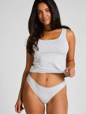 Hunkemöller Stringi z miękkiej bawełny Szary
