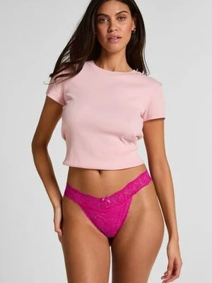 Hunkemöller Stringi z niskim stanem Madison Różowy