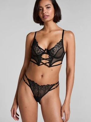 Hunkemöller Stringi z Wysokim Stanem Scarlett Czarny