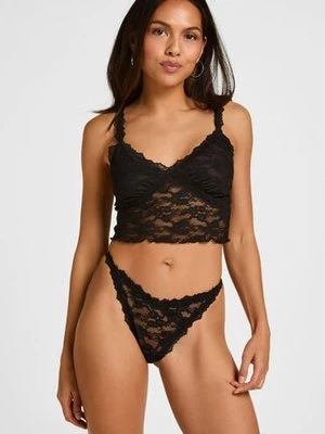 Hunkemöller Stringi z Wysokim Wycięciem Aveline Czarny