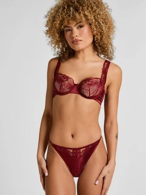 Hunkemöller Stringi z wysokim wycięciem Catherine Czerwony