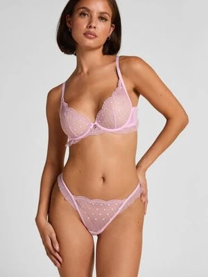 Hunkemöller Stringi z wysokim wycięciem Cordelie Różowy