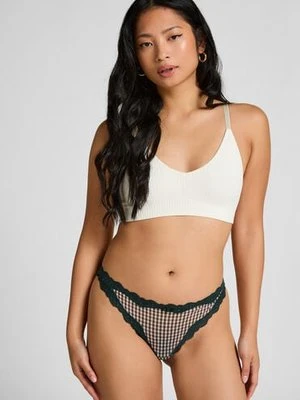 Hunkemöller Stringi z wysokim wycięciem Liz Zielony