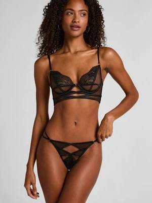 Hunkemöller Stringi z wysokimi wycięciami Amel Czarny