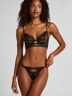 Hunkemöller Stringi z wysokimi wycięciami Amel Czarny