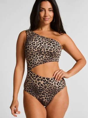 Hunkemöller Strój bikini na jedno ramię Amalia Brązowy