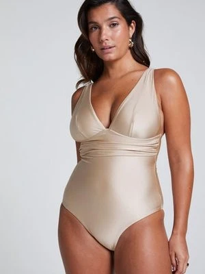 Hunkemöller Strój kąpielowy Shaping Luxe Beżowy