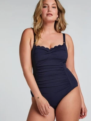 Hunkemöller Strój kąpielowy z falowanym brzegiem Niebieski