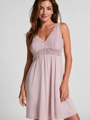Hunkemöller Sukienka na ramiączkach z koronką Nora Różowy