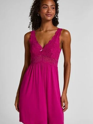 Hunkemöller Sukienka na ramiączkach z koronką Nora Różowy