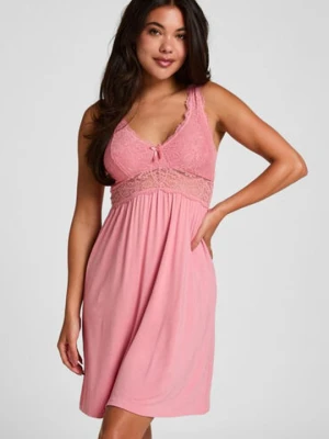 Hunkemöller Sukienka na ramiączkach z koronką Nora Różowy
