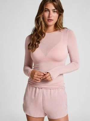 Hunkemöller super miękka top z kaszmirem z dekoltem w łódkę Różowy