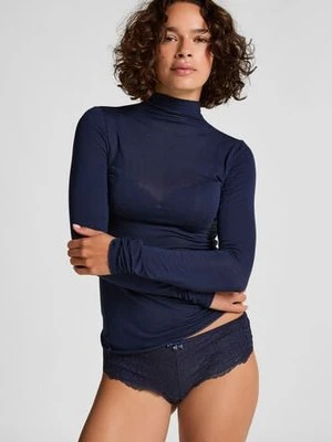 Hunkemöller super miękki golf z kaszmirem top Niebieski