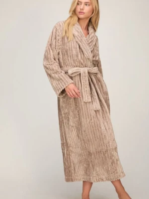 Hunkemöller Szlafrok Jacqueared Fleece Beżowy