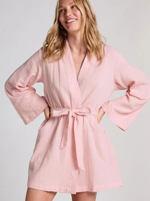 Hunkemöller Szlafrok muślinowy krótki Różowy
