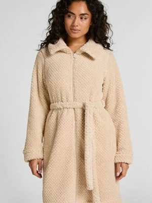 Hunkemöller Szlafrok z polaru zapinany na zamek błyskawiczny Biały