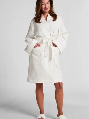 Hunkemöller Szlafrok z tkaniny waflowej Biały