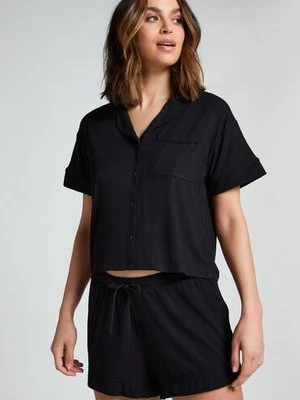 Hunkemöller Szorty Essential Rib z dżerseju Czarny