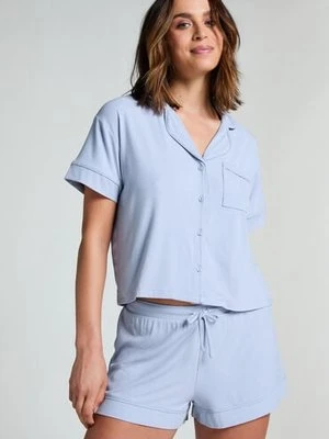 Hunkemöller Szorty Essential Rib z dżerseju Niebieski