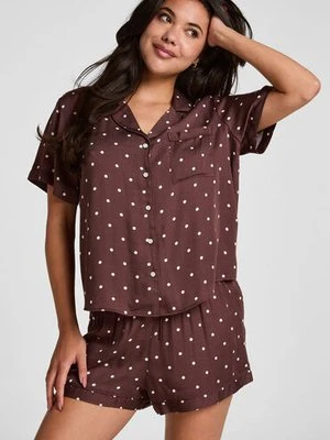 Hunkemöller Szorty Piżamowe Satin Brązowy
