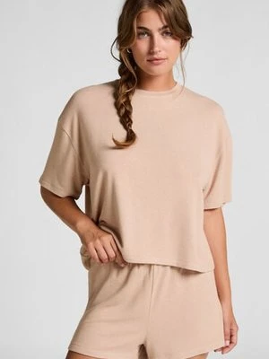 Hunkemöller Szorty piżamowe ze szczotkowanego dżerseju Beżowy